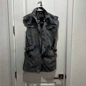 Fate Charcoal Denim romper